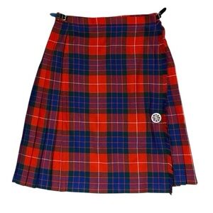 Vintage Scottish Plaid Red Wool Tartan Plaid Classic Traditional Skirt Kilt Sz M